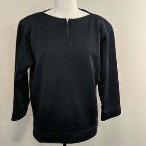 Ysl black wool jersey tunic with zipper front.